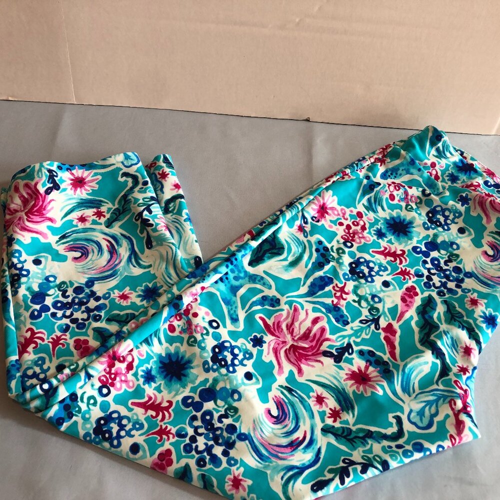 Axyeh SMALL Blue Athletic Leggings Pants 30" Waist